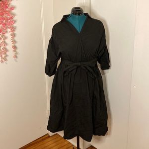 Poplin A-line Midi Dress